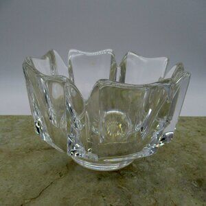 Orrefors CORONA Swedish Crystal Bowl Lars Hellsten Made In Sweden 1970s